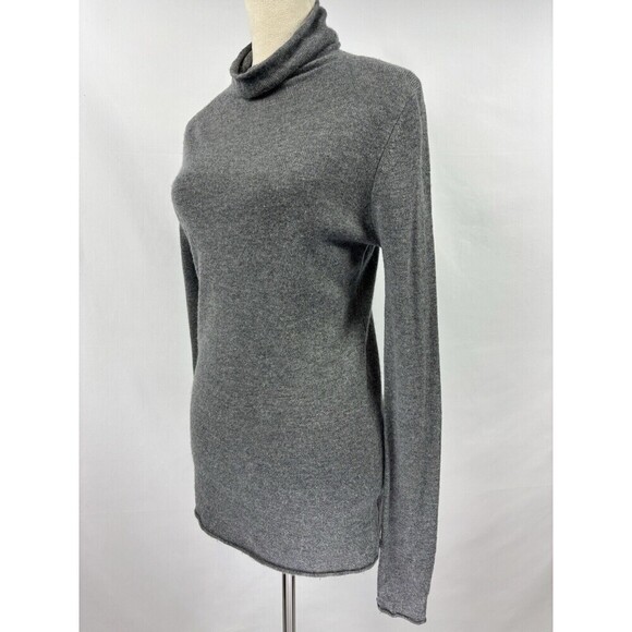 Halogen Wool Cashmere Blend Funnel Neck Sweater Grey Medium Long Sleeve Pullover - Picture 1 of 7